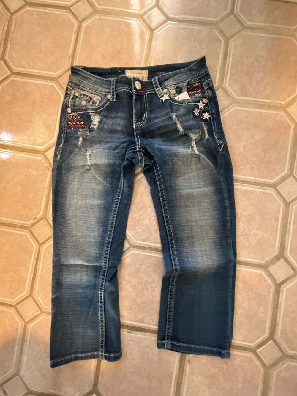 Grace in LA Women’s America Stars Capri Jeans Sz 27